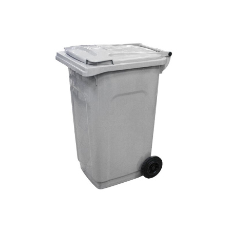 Бак для мусора 240л 74,5*57,5*105,5см на колесах Profi серый (1)