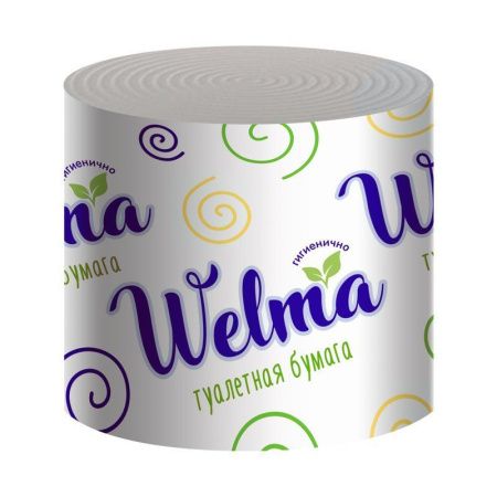 Бумага туалетная WELMA однослойная эконом 50м (1/48)