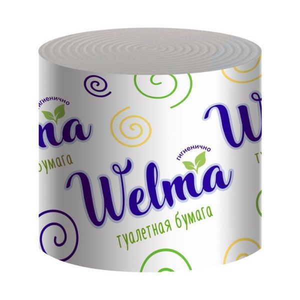 Бумага туалетная WELMA однослойная эконом 50м (1/48)