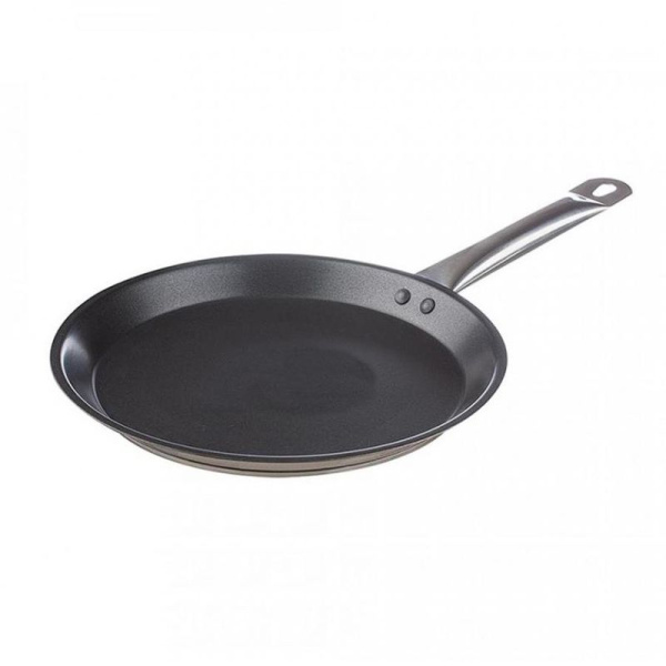 Сковорода блинная 22см нерж.сталь АП ОБЩЕПИТ h6,5см, толщ.0,6мм индукция ТРС КТ-ОБ-СБА-22 (14)