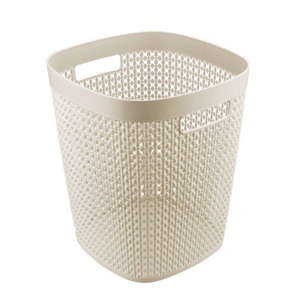 Корзина для бумаг 10л 230*230*270мм пластик ПИРУЛА Латте (10)