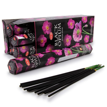 Благовония шестигранник 20 палочек HEM Black Opium Черный опиум 186BOp (6)