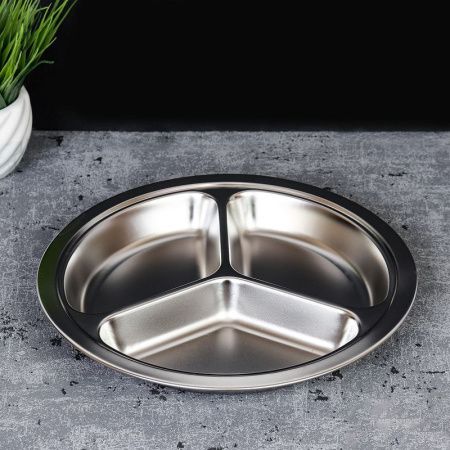 Менажница 3 секции 24см h2см нерж.сталь круглая SR-354 (140)