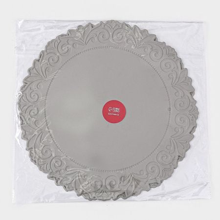 Салфетки сервировочные набор 2шт 38см ПВХ Экокожа серый (25)