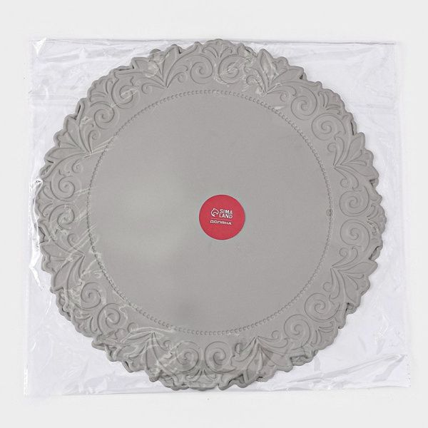 Салфетки сервировочные набор 2шт 38см ПВХ Экокожа серый (25)