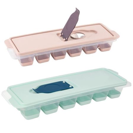 Форма для льда пластик 25*9*4см с силиконовым дном и пласт.крышкой (36)