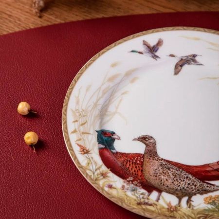 Тарелка мелкая 20,5см фарфор ОХОТА десертная (24)