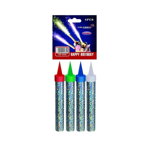 Свечи для торта Фейерверк набор 4шт 10см, горение 30сек. Cakes Fountain Maxsem MF-008 (30)