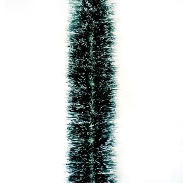 Мишура 2м 10см Норка зеленая с белыми кончиками Г-238 (40)