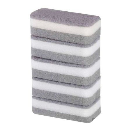 Губка для посуды 5шт поролон трехслойные черно-белые KS-03 (160)