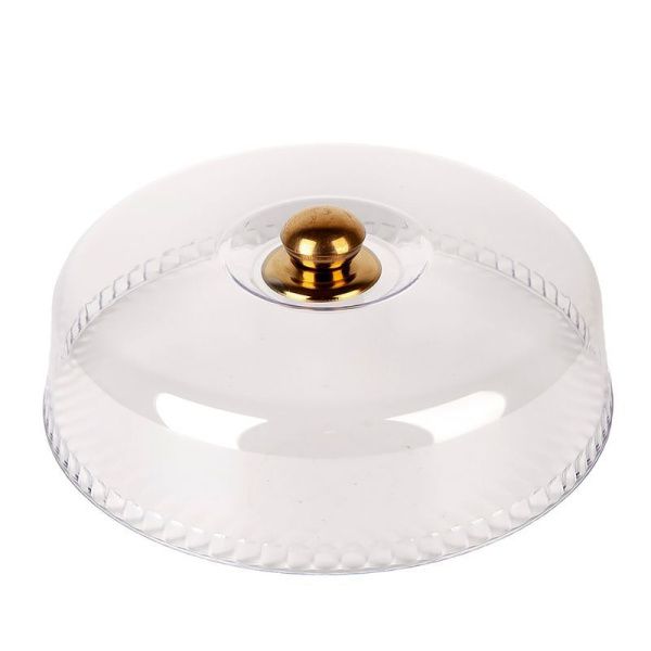 Крышка для блюда 28см пластик с мет.ручкой (80)