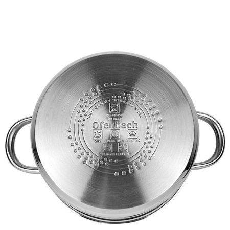 Кастрюля 4л нерж.сталь со стекл.крышкой 22см h11см капс.дно индукция арт.100526 (4)