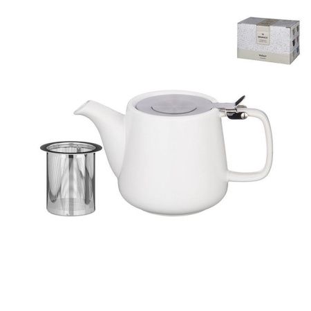 Чайник заварочный 500мл 19*8,5*10см керамика Velour с мет.ситом белый (24)