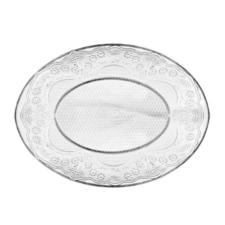 Тарелка глубокая 21,5*16,5см стекло ЛЕЙСИ овальная (12)