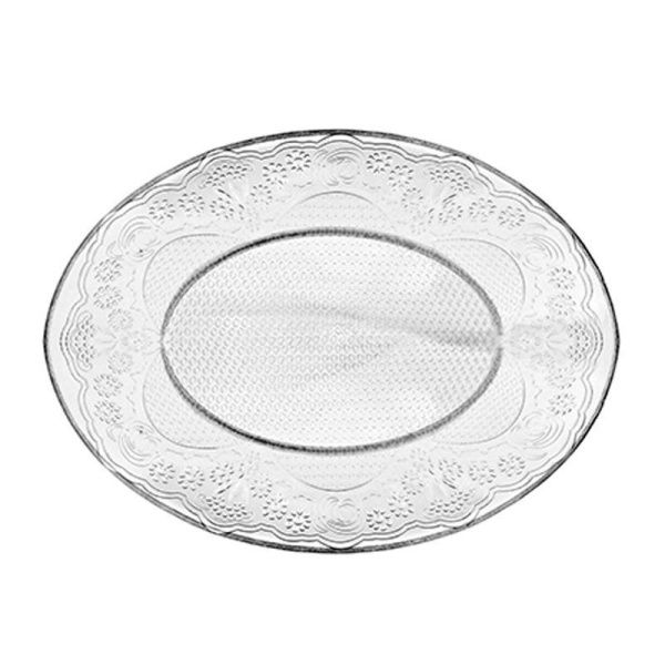 Тарелка глубокая 21,5*16,5см стекло ЛЕЙСИ овальная (12)