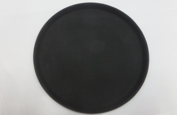 Поднос 35,5см стекловолокно черный прорезиненный круглый JC-3776 (25)