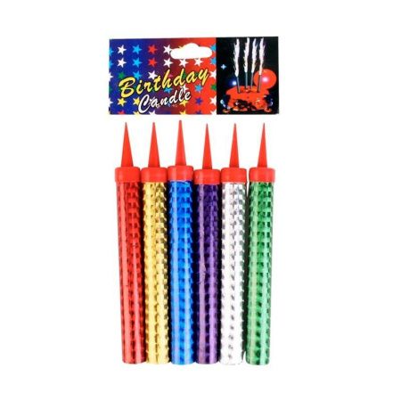 Набор свечей для торта Фонтан 6шт 18см (300)