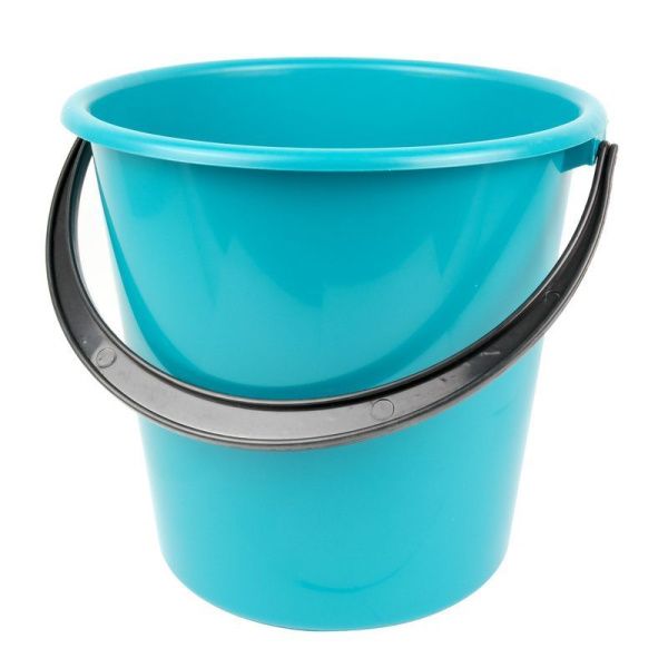 Ведро 10л пластик бирюзовое ударопрочное (жесткое) без крышки (10)