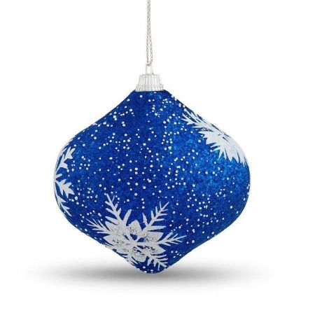 Игрушка новогодняя на елку ВОЛЧОК 8см пластик снежинка YT024002 (128) JC-17057