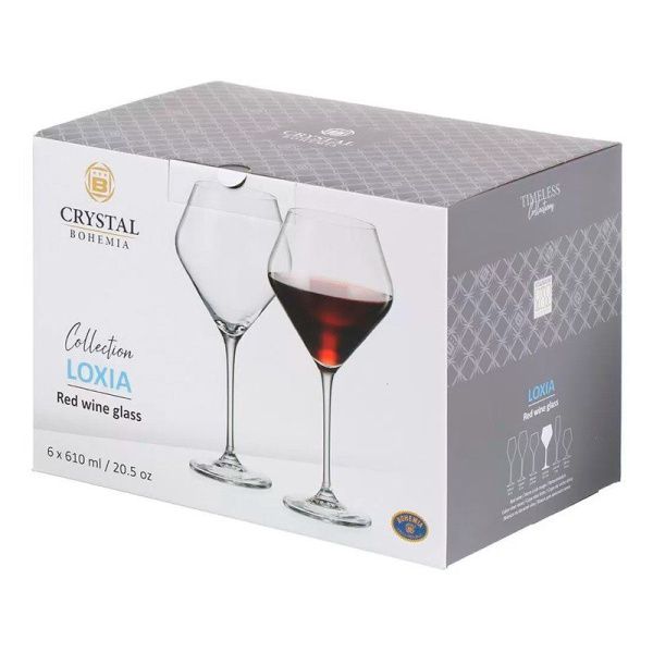 Бокалы для красного вина набор 6шт 610мл стекло ЛОКСИЯ 91L/1SJ03/0/00000/610-664 (8)