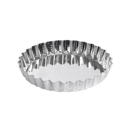 Форма для выпечки 21,2*4см белая жесть вес 110г рифленая (48)