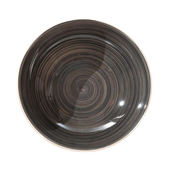 Тарелка глубокая 590мл 18см керамика Аэрография СЕРЕБРО (6/36)