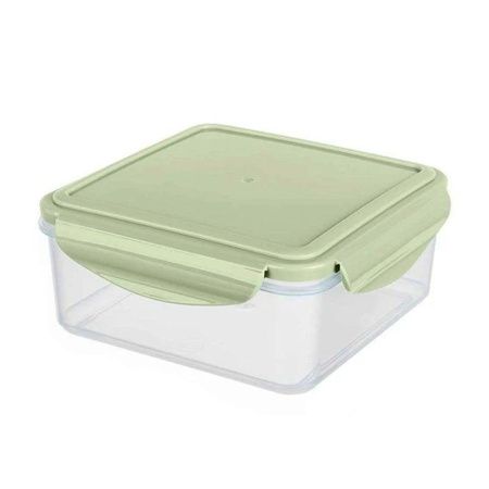 Контейнер пищевой 1,0л 160*160*70мм пластик СВЧ SMART LOCK герметичный зеленый (20)