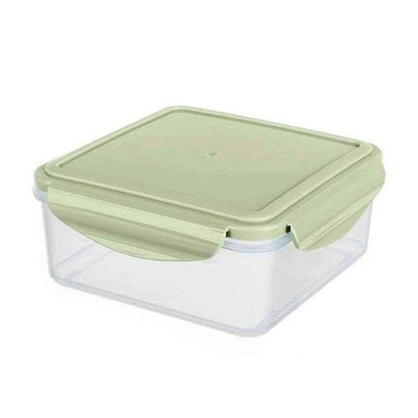Контейнер пищевой 1,0л 160*160*70мм пластик СВЧ SMART LOCK герметичный зеленый (20)