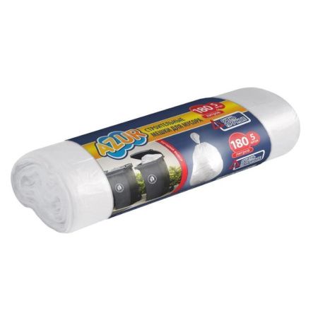 Пакеты для мусора 180л/5шт строительный БЕЛЫЙ 22мкм 00206-1 (40)