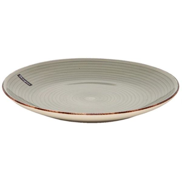 Тарелка мелкая 27см керамика Аэрография СВЕТЛЫЙ ГРАФИТ обеденная (6/24)