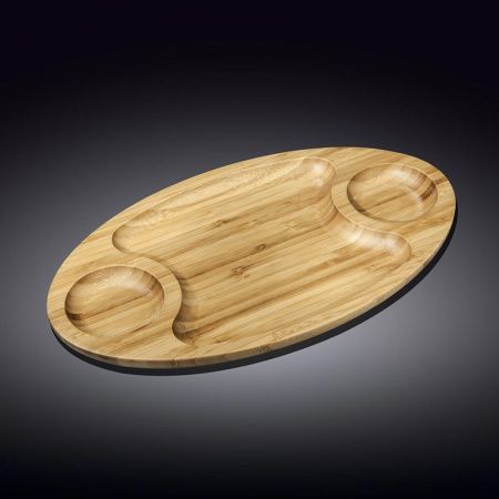 Менажница 3 секции бамбук 35,5*20,5см WL-771039/A (6/24)