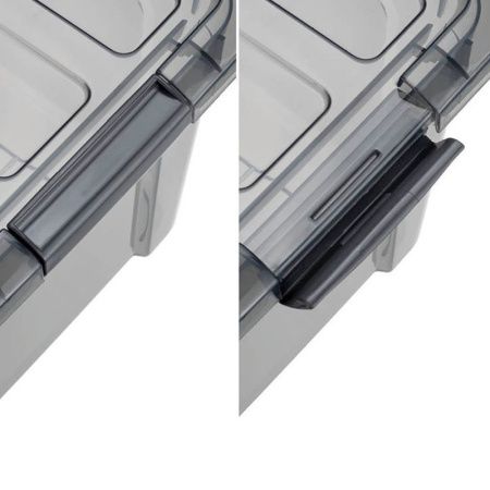 Ящик для хранения 5,7л 200*300*150мм пластик КИП с замками черный прозрачный (5)