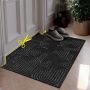 Коврик придверный полиэстер/ПВХ 50*100см влаговпитывающий ЛАБИРИНТ icarpet  с тиснением чёрный гран