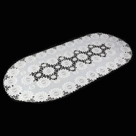 Салфетка сервировочная 16*33 (40*83см) ПВХ ОВАЛ S-122А белая (6/240)