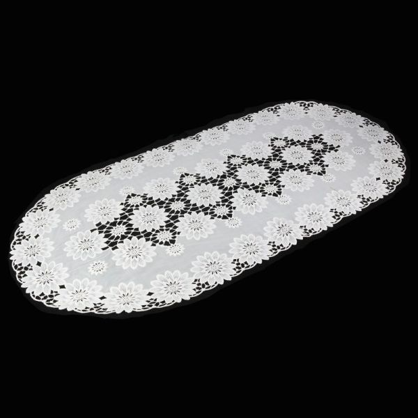 Салфетка сервировочная 16*33 (40*83см) ПВХ ОВАЛ S-122А белая (6/240)