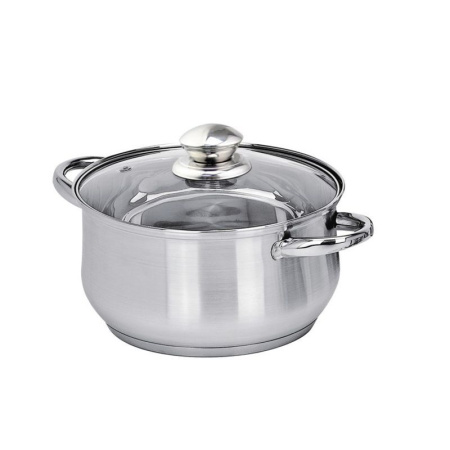 Кастрюля 2,5л нерж.сталь Greta со стекл.крышкой 18см ТМ Appetite GS02253 (1)