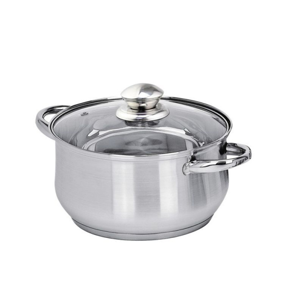 Кастрюля 4,3л нерж. сталь Greta  со стекл.крышкой 22см ТМ Appetite GS02433 (1)