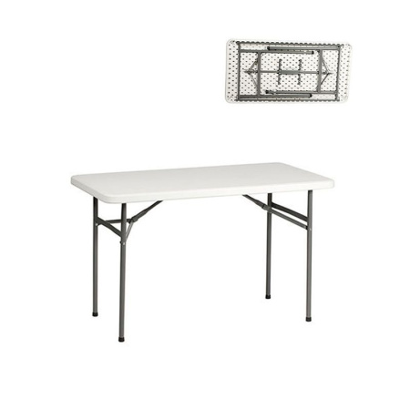 Стол складной прямоугольный пластик 122*61*74см белый  (maх нагр. 140кг) СТС120 (1)