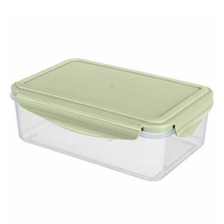 Контейнер пищевой 1,1л 200*130*70мм пластик СВЧ SMART LOCK зеленый (28)