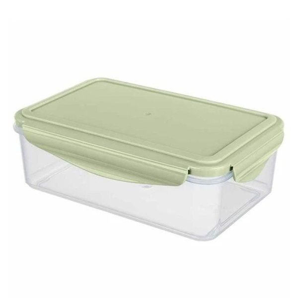 Контейнер пищевой 1,1л 200*130*70мм пластик СВЧ SMART LOCK зеленый (28)