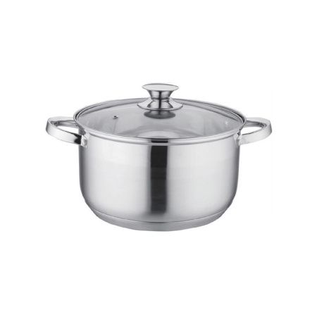Кастрюля 5,8л нерж.сталь со стекл.крышкой 24см инд.уп. (12)