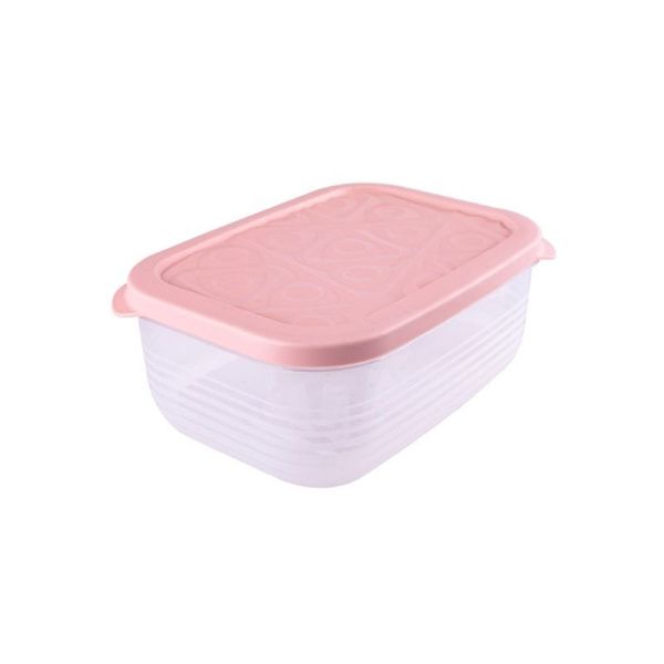 Контейнер пищевой 1,9л пластик Flexo розовый прямоугольный (28)
