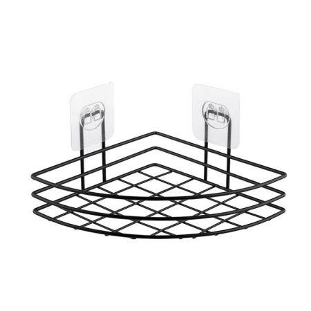 Полка угловая 1 ярусная 17,5*17,5*4см металл полим.покрытие BLACK (24)