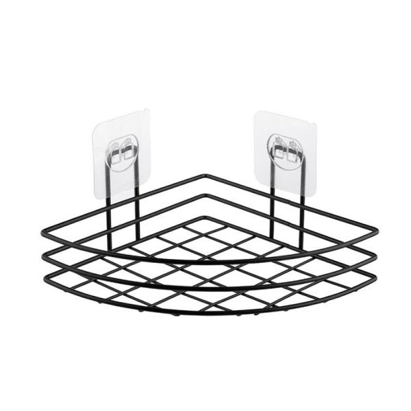 Полка угловая 1 ярусная 17,5*17,5*4см металл полим.покрытие BLACK (24)