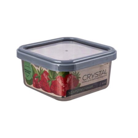 Банка для сыпучих продуктов 400мл 112*112*60мм пластик Crystal квадрат (27)