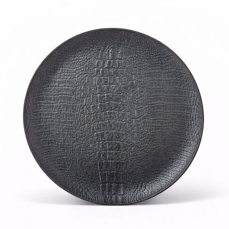 Тарелка мелкая 20,5см фарфор Croco черный круглая WL-662104/A (3/36)