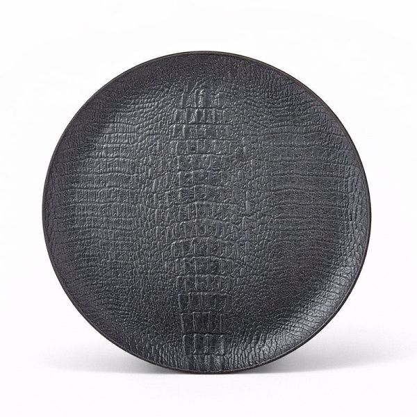 Тарелка мелкая 20,5см фарфор Croco черный круглая WL-662104/A (3/36)