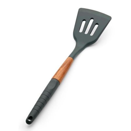 Лопатка кулинарная с прорезями 32*8,1см силикон Actual дер.ручка с силик.вставкой ACT-02 (40)