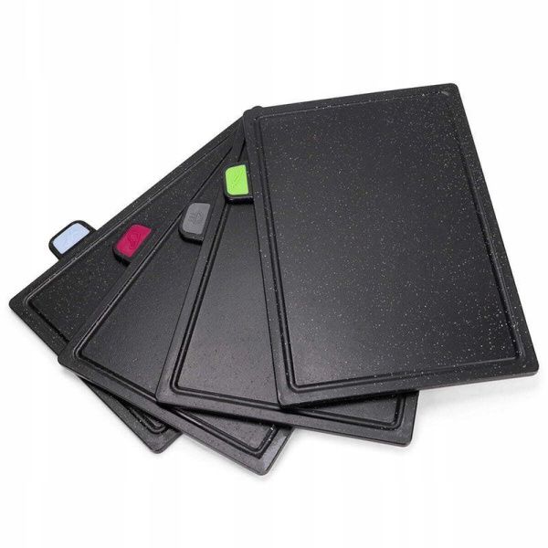 Доска разделочная набор 4шт 30*20*0,8см пластик на подставке (12)