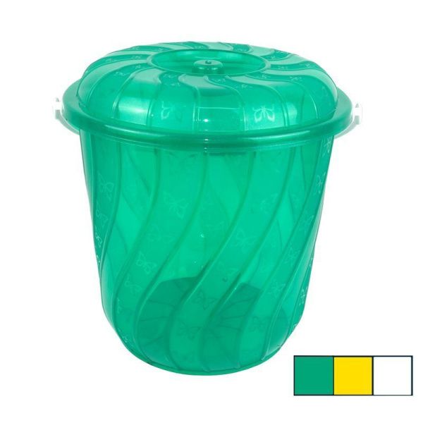Ведро 10л пластик с крышкой прозрачное Бр.1.34 (10/20)